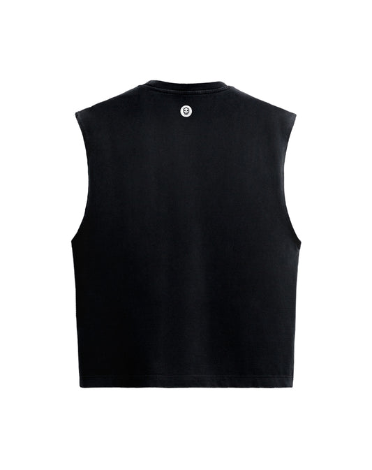 Plain Sleeveless Black Tee