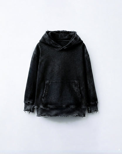 Distressed Acid Wash Hoodie