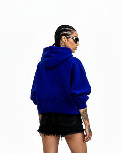 Royal Blue Spray Effect Hoodie