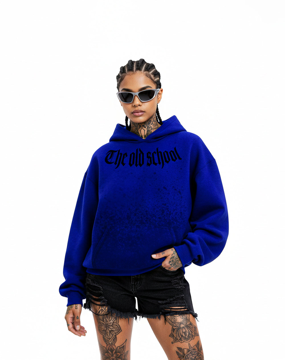 Royal Blue Spray Effect Hoodie