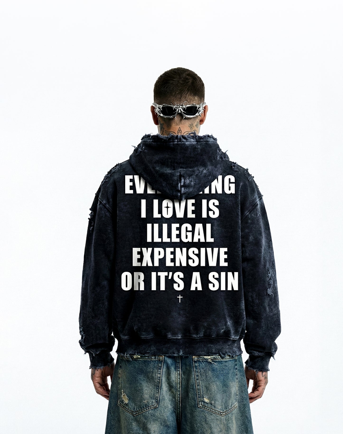 Distressed. Not Damaged– Acid Wash Oversized Hoodie