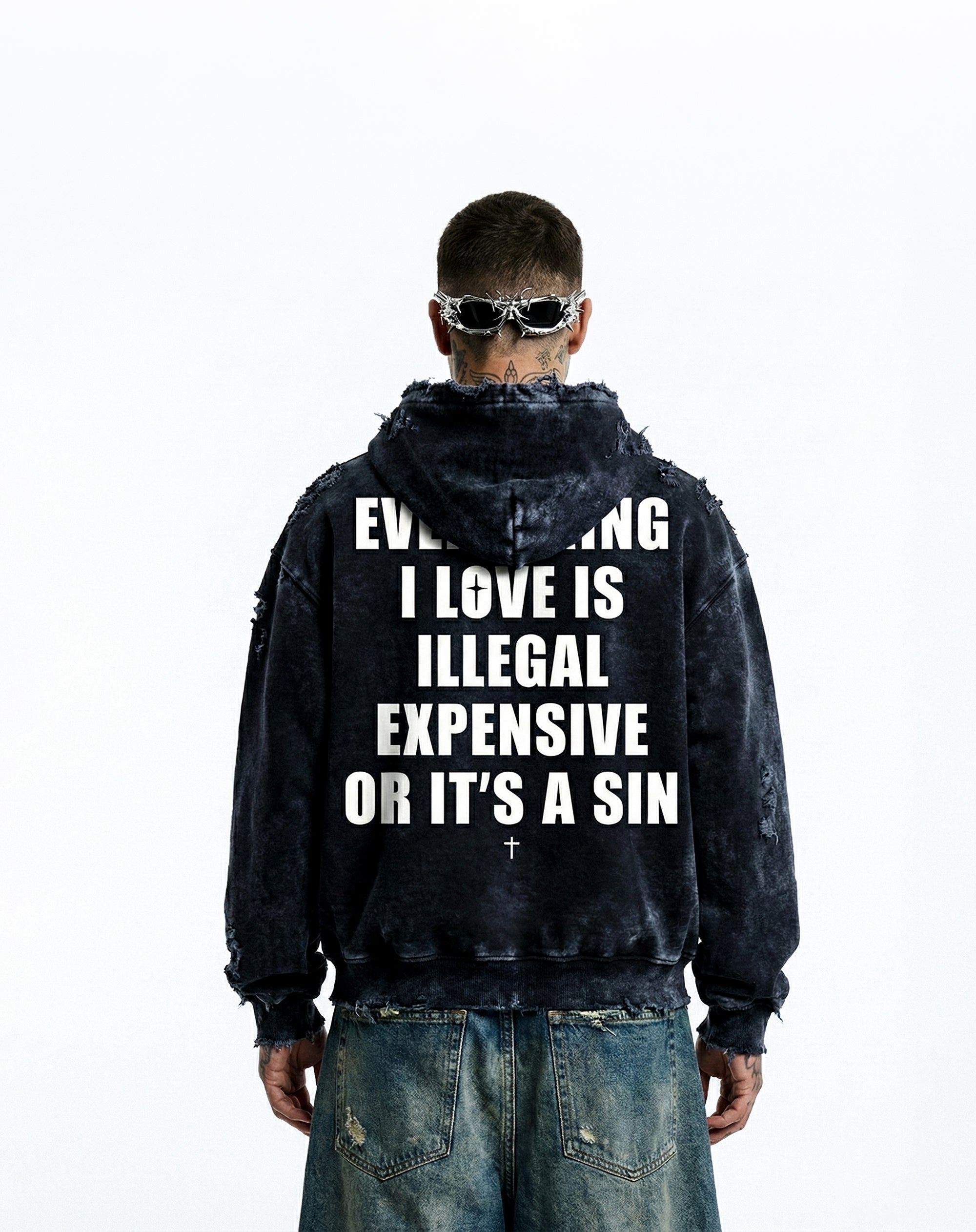 Distressed. Not Damaged– Acid Wash Oversized Hoodie