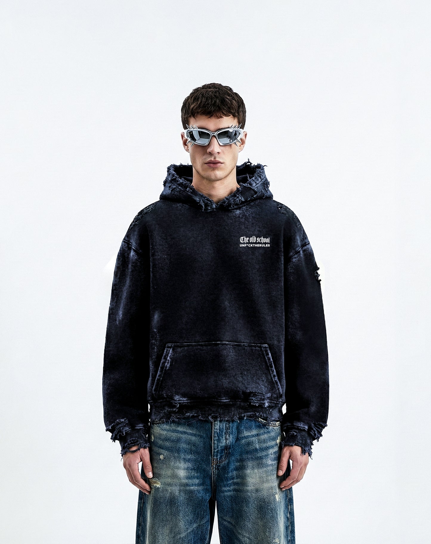 Distressed. Not Damaged– Acid Wash Oversized Hoodie