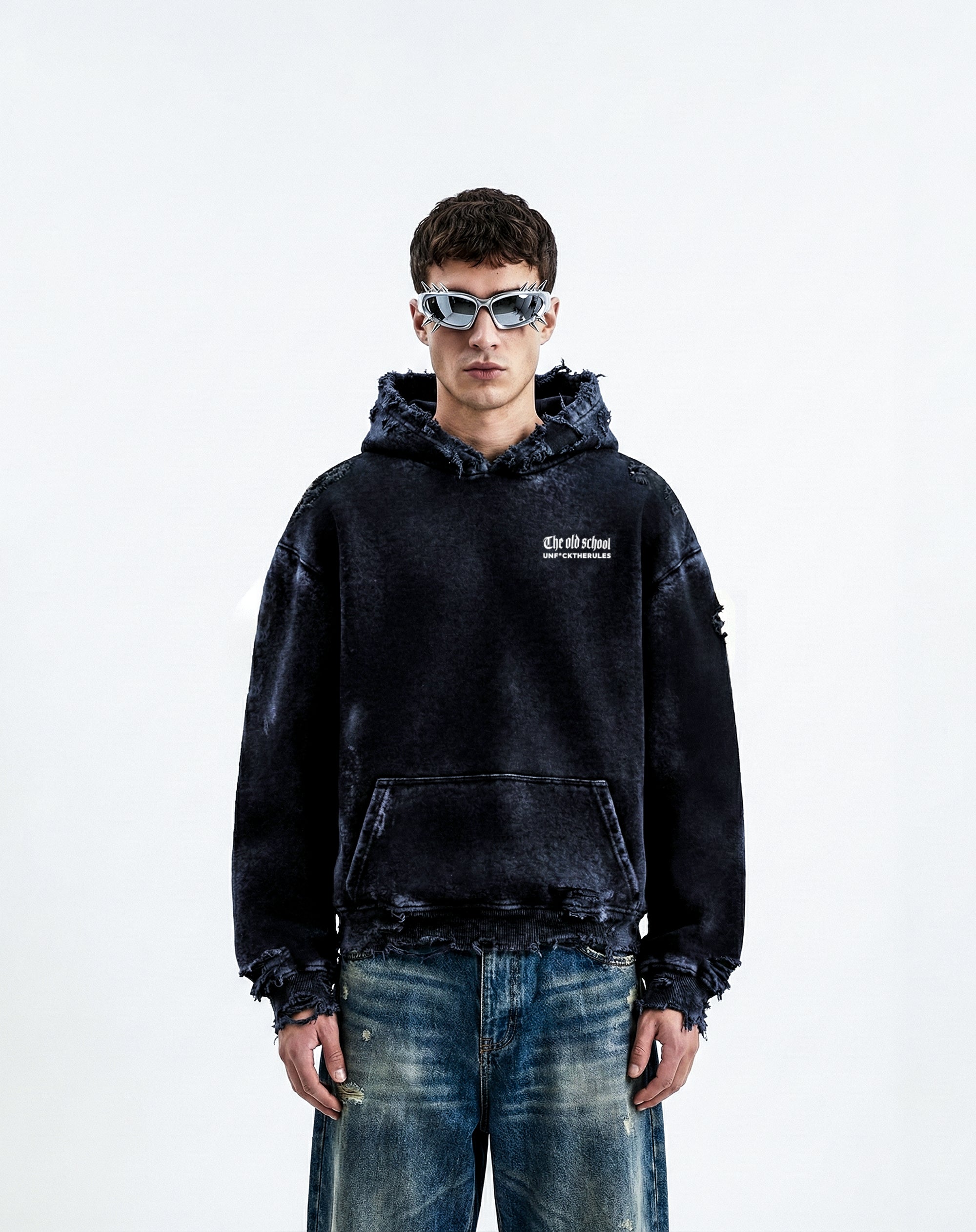 Distressed. Not Damaged– Acid Wash Oversized Hoodie