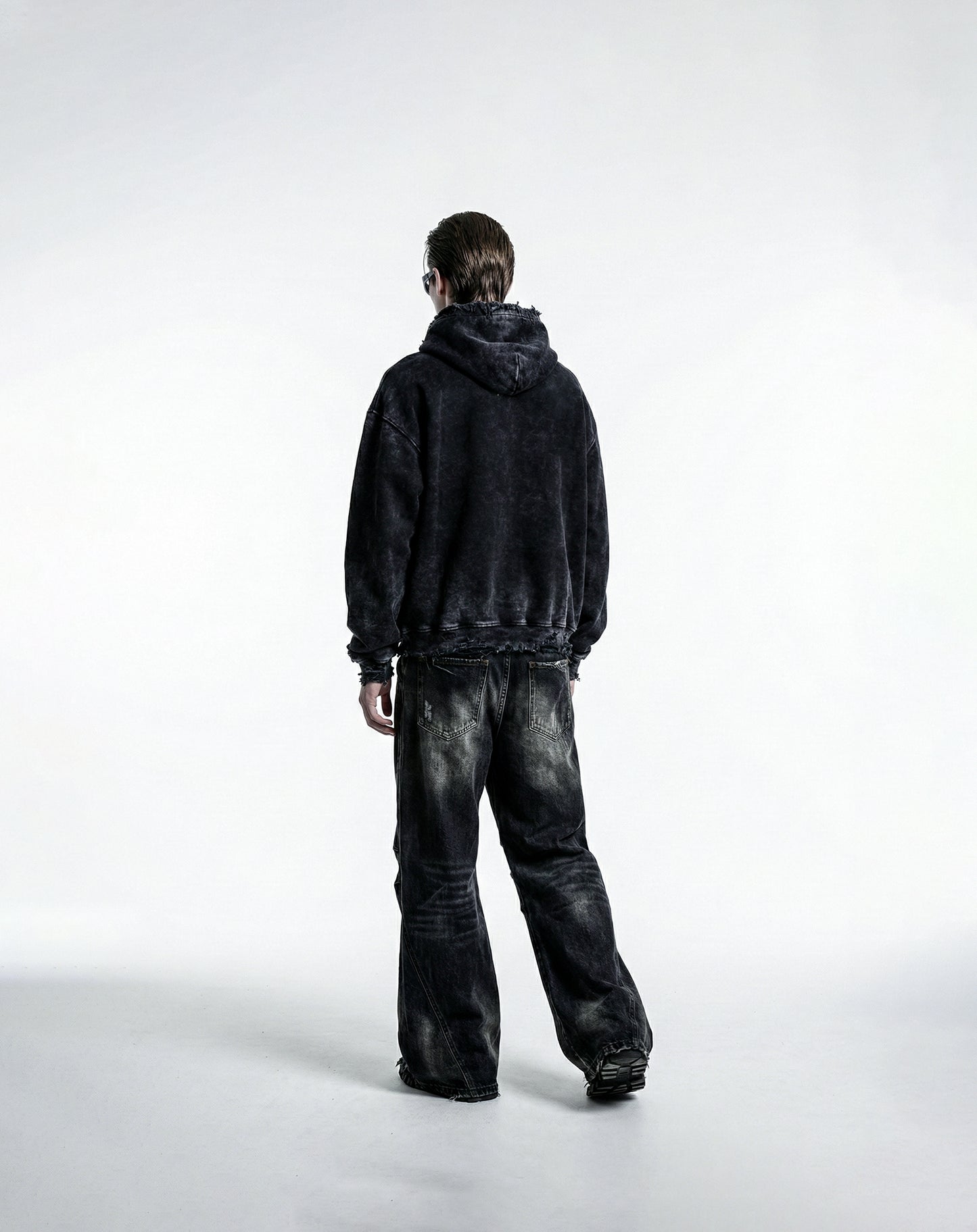 Distressed Acid Wash Hoodie