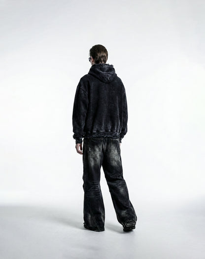 Distressed Acid Wash Hoodie