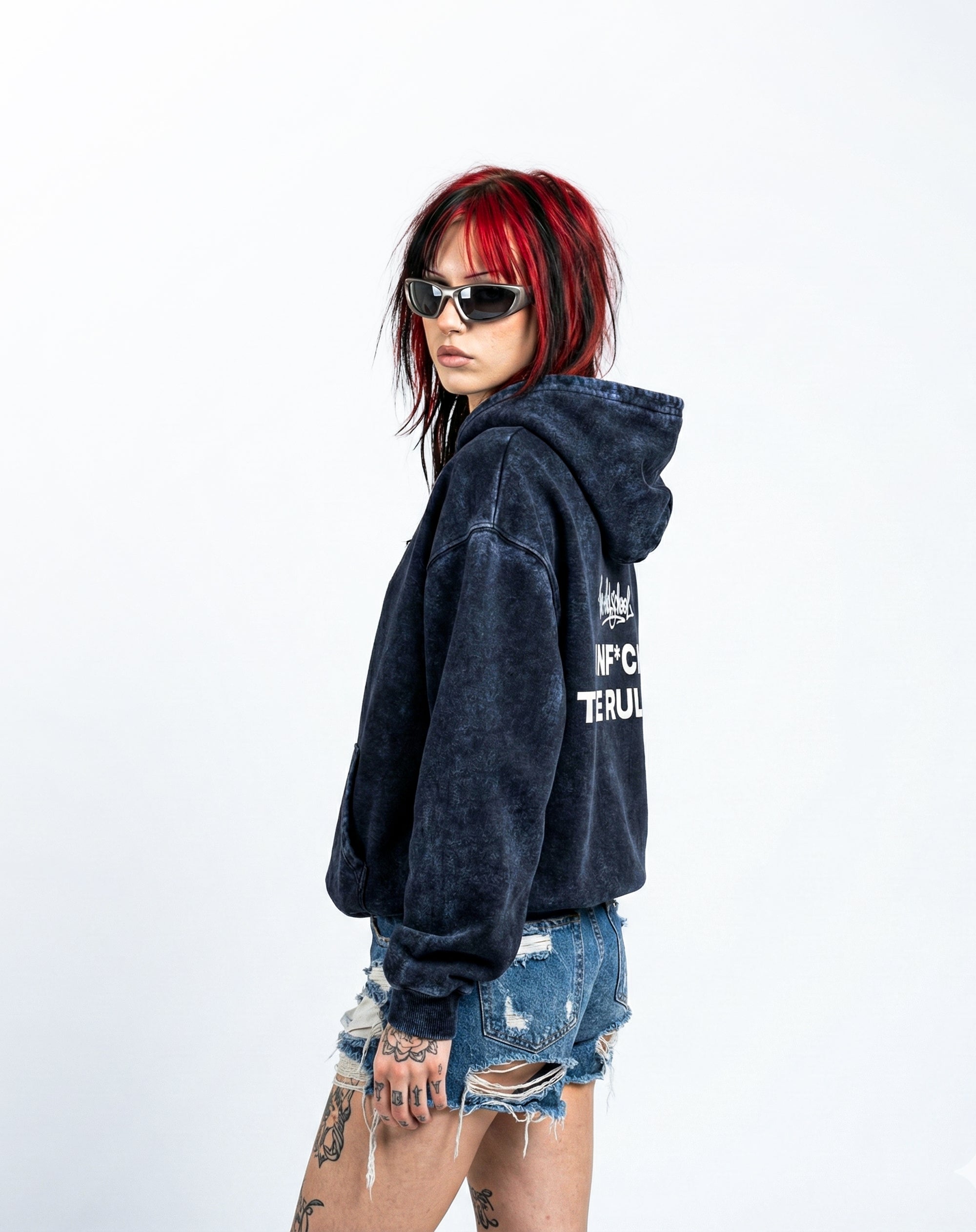 Unf*ck The Rules – Acid Wash Oversized Hoodie