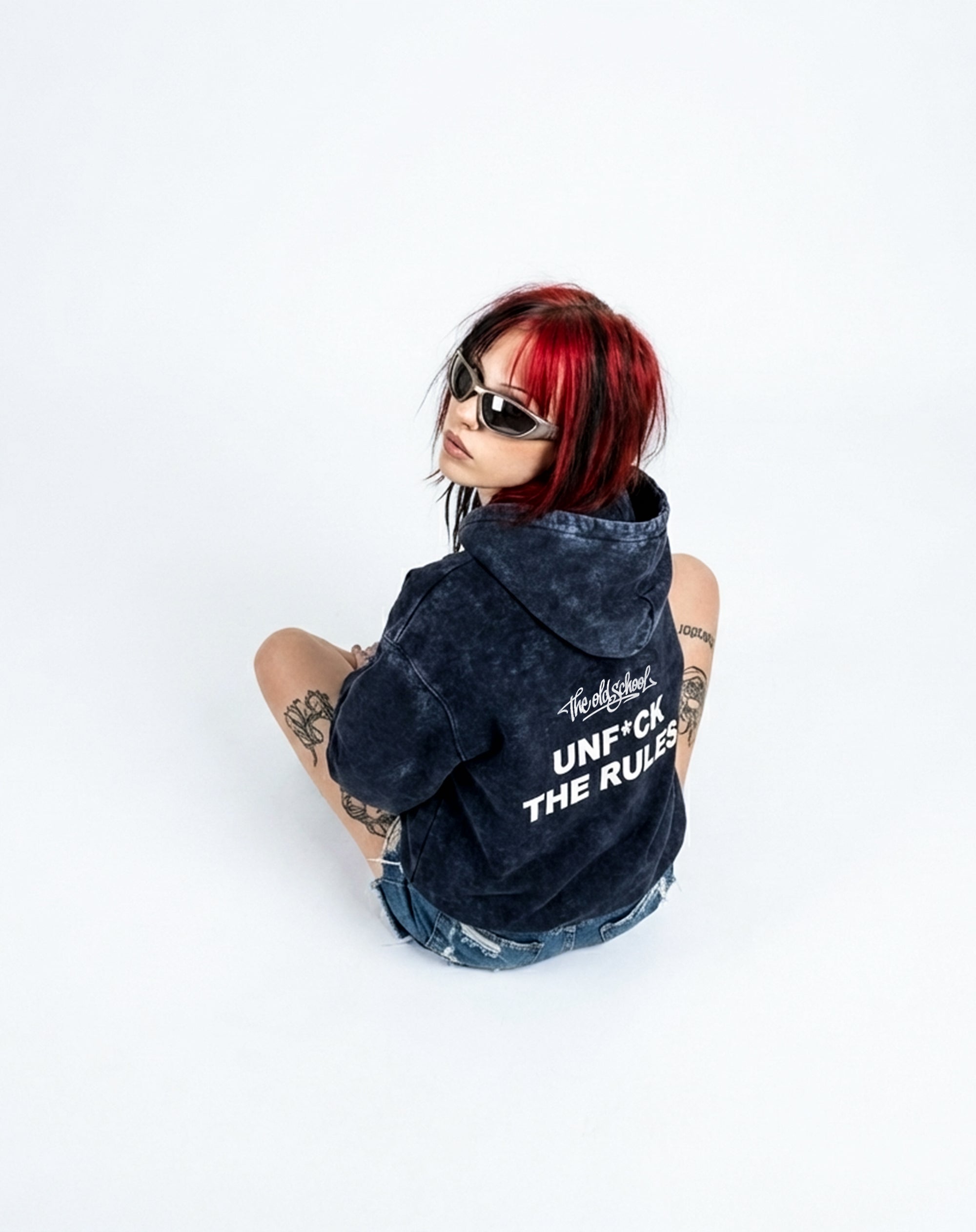 Unf*ck The Rules – Acid Wash Oversized Hoodie