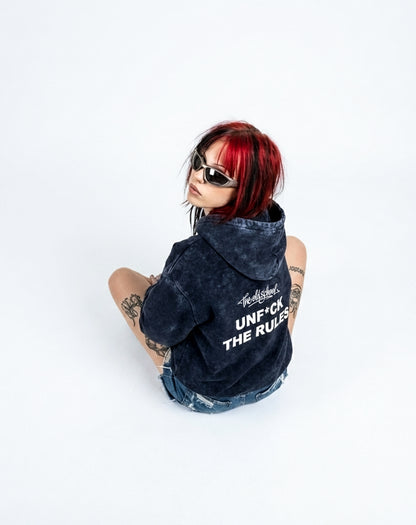 Unf*ck The Rules – Acid Wash Oversized Hoodie