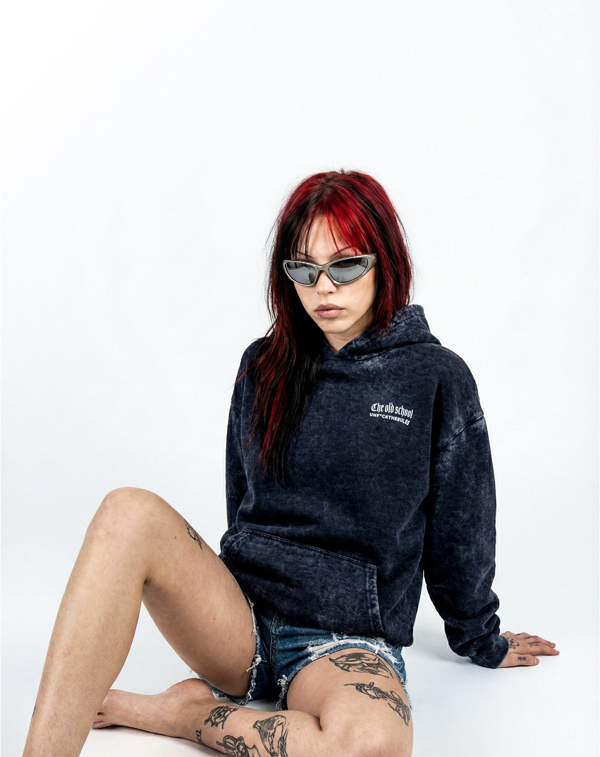 Unf*ck The Rules – Acid Wash Oversized Hoodie